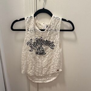 Kendall & Kylie White Lace Top